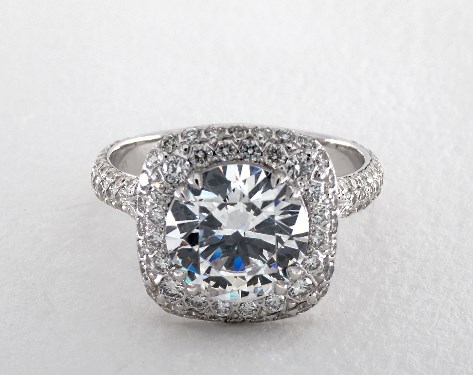 Double Prong Cushion Halo Ring