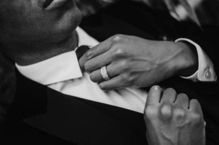 Wedding Day with a Diamond Wedding Band